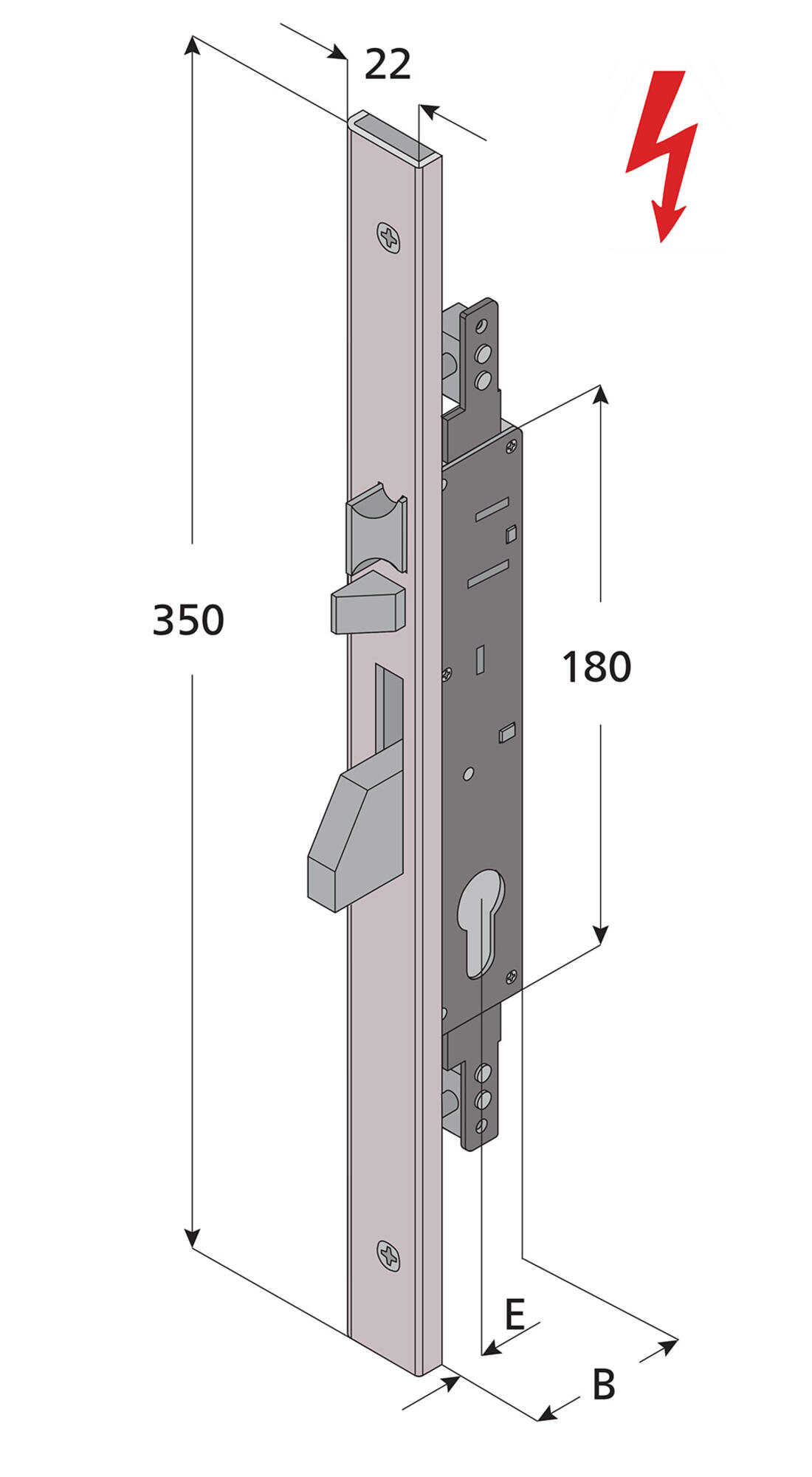 ELETTROSERRATURA MONTANTE TRIPLICE ENTRATA 35 WELKA - Serrature