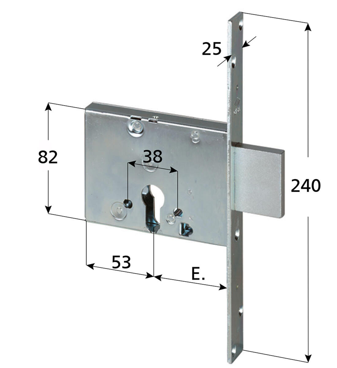 SERRATURA INFILARE CISA 3 MANDATE PER DEFENDER ENTRATA 60 FRONTALE 240X25 - Serrature