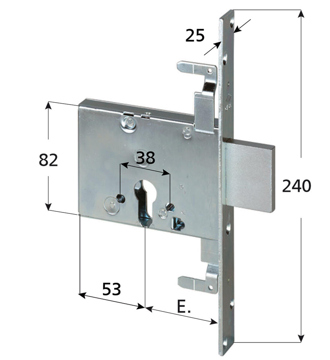 SERRATURA INFILARE CISA 3 MANDATE PER DEFENDER ENTRATA 60 FRONTALE 240X25 ASTE 06415 00 - Serrature