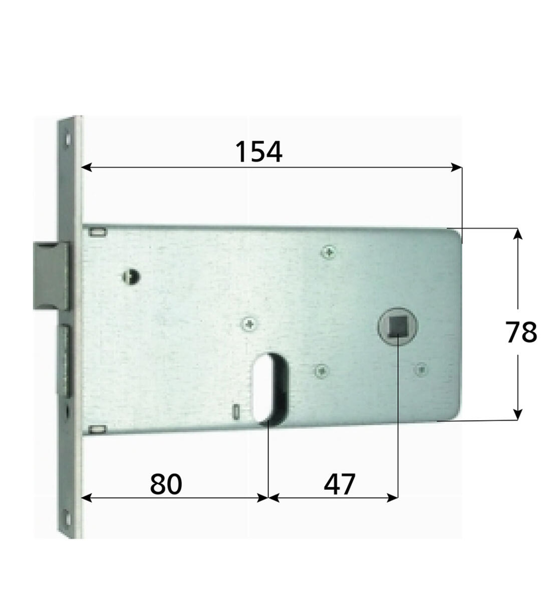 SERRATURA PER FASCE 2 MANDATE SCROCCO CILINDRO OVALE ENTRATA 80 FRONTALE 16 FASCIA 78 MG - Serrature