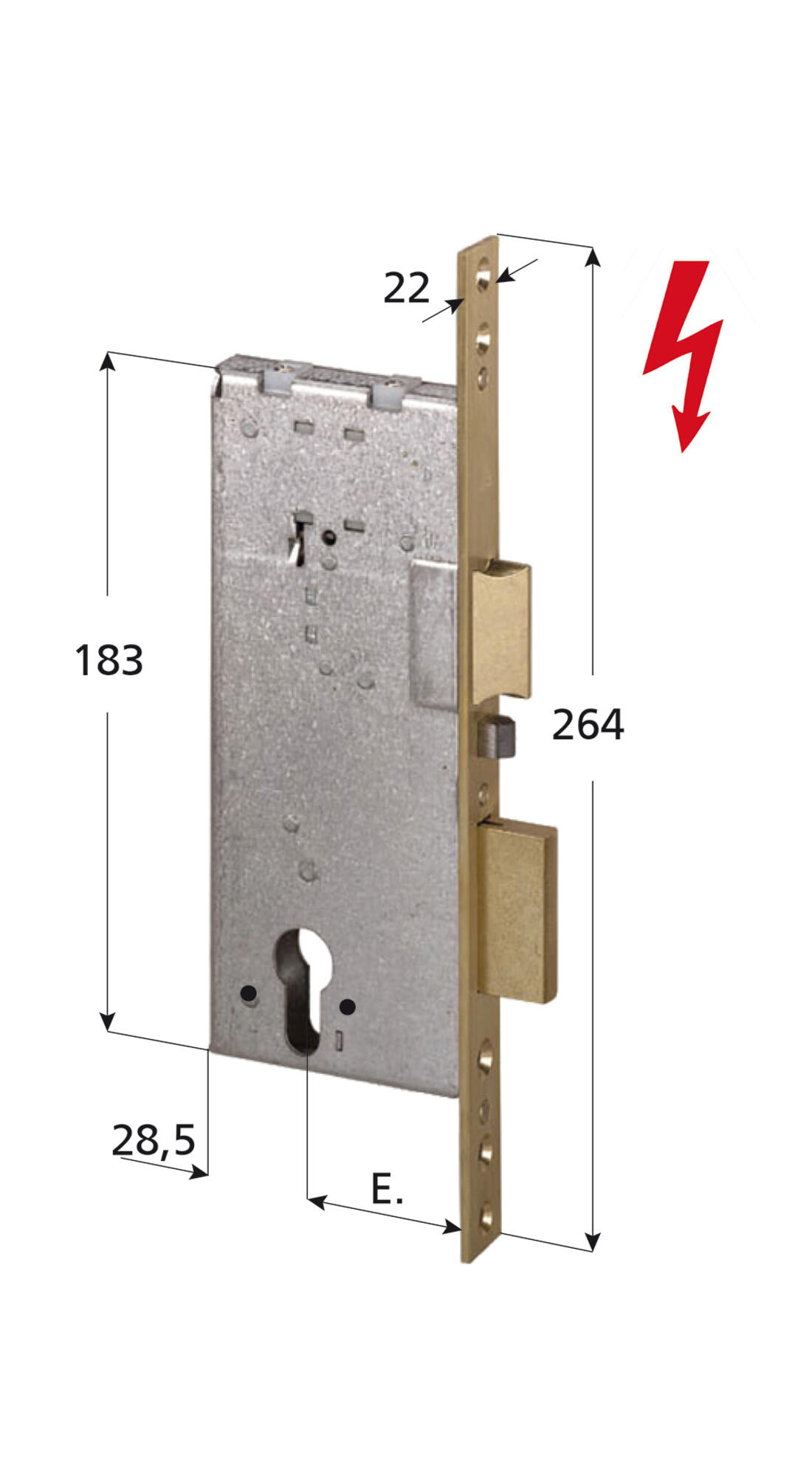 ELTTROSERRATURA INFILARE PER LEGNO CISA SCROCCO E CATENACCIO CON RITORNO AUTOMATICO 2 MANDATE ENTRATA 60 - Serrature