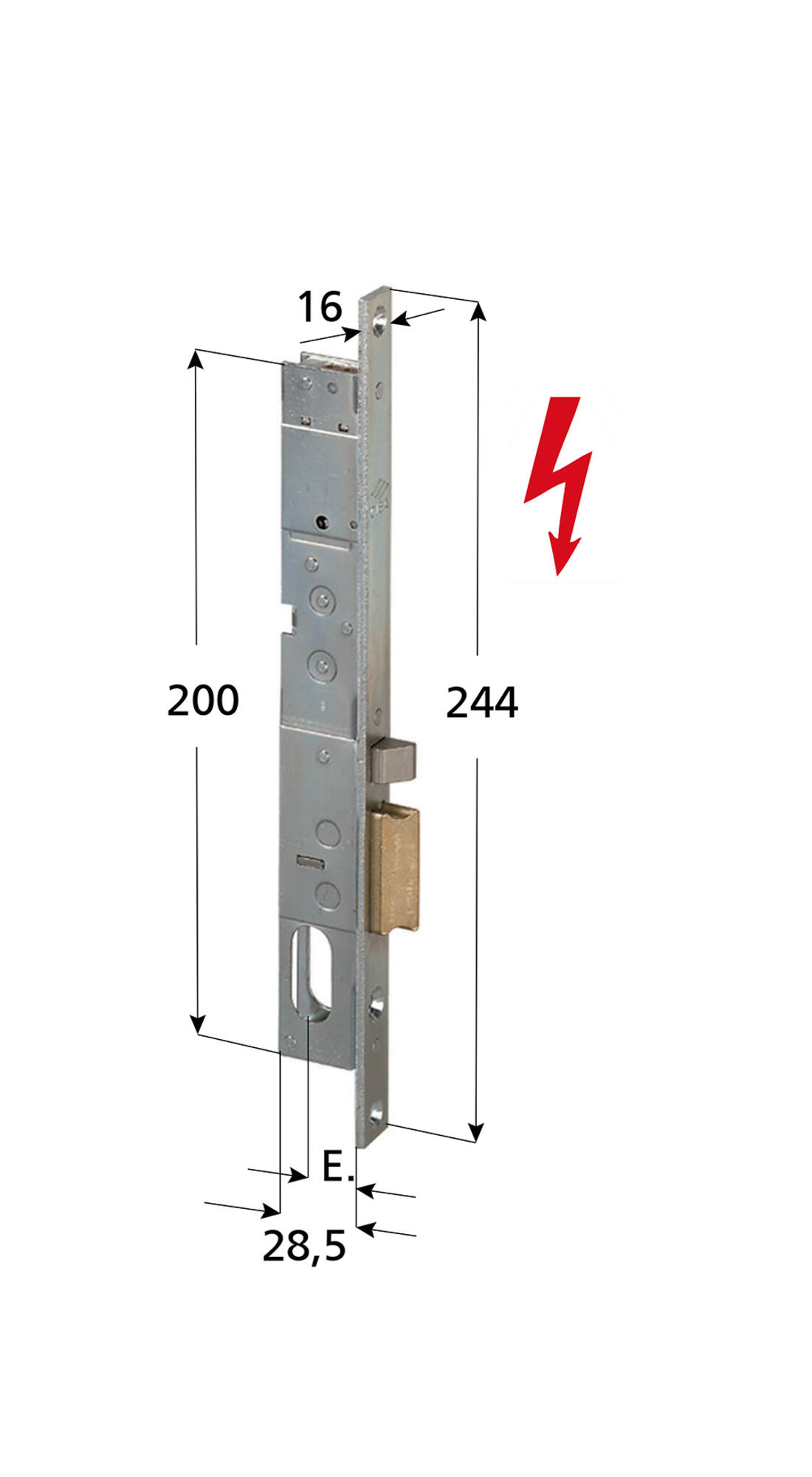 ELETTROSERRATURA PER MONTANTI CISA SCROCCO AUTOBLOCCANTE FRONTALE 16 ENTRATA 15 DX - Serrature