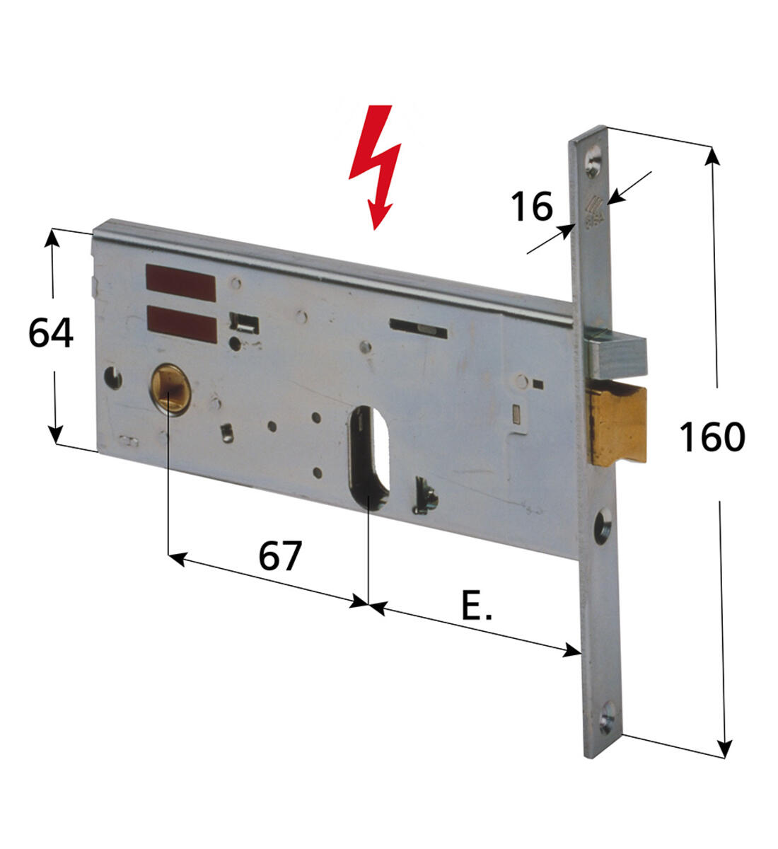 ELETTROSERRATURA PER FASCE CISA SCROCCO AUTOBLOCCANTE E FERMO A GIORNO CILINDRO OVALE FRONTALE 16 ENTRATA 80 H.64 - Serrature