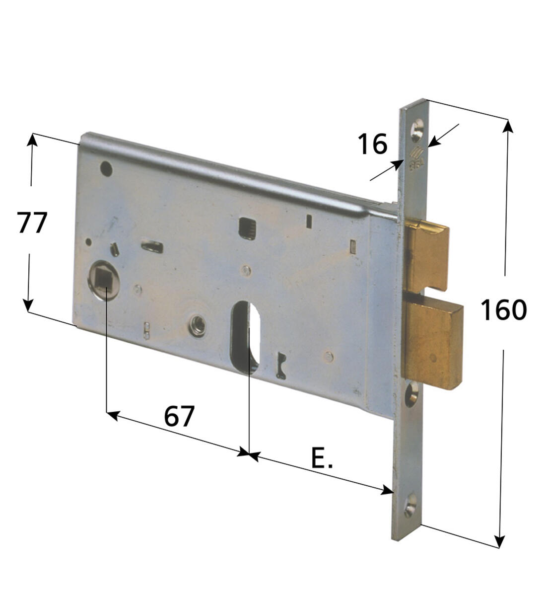 SERRATURA PER FASCE CISA CILINDRO OVALE 2 MANDATE E SCROCCO ENTRATA 80 FRONTALE 16 - Serrature