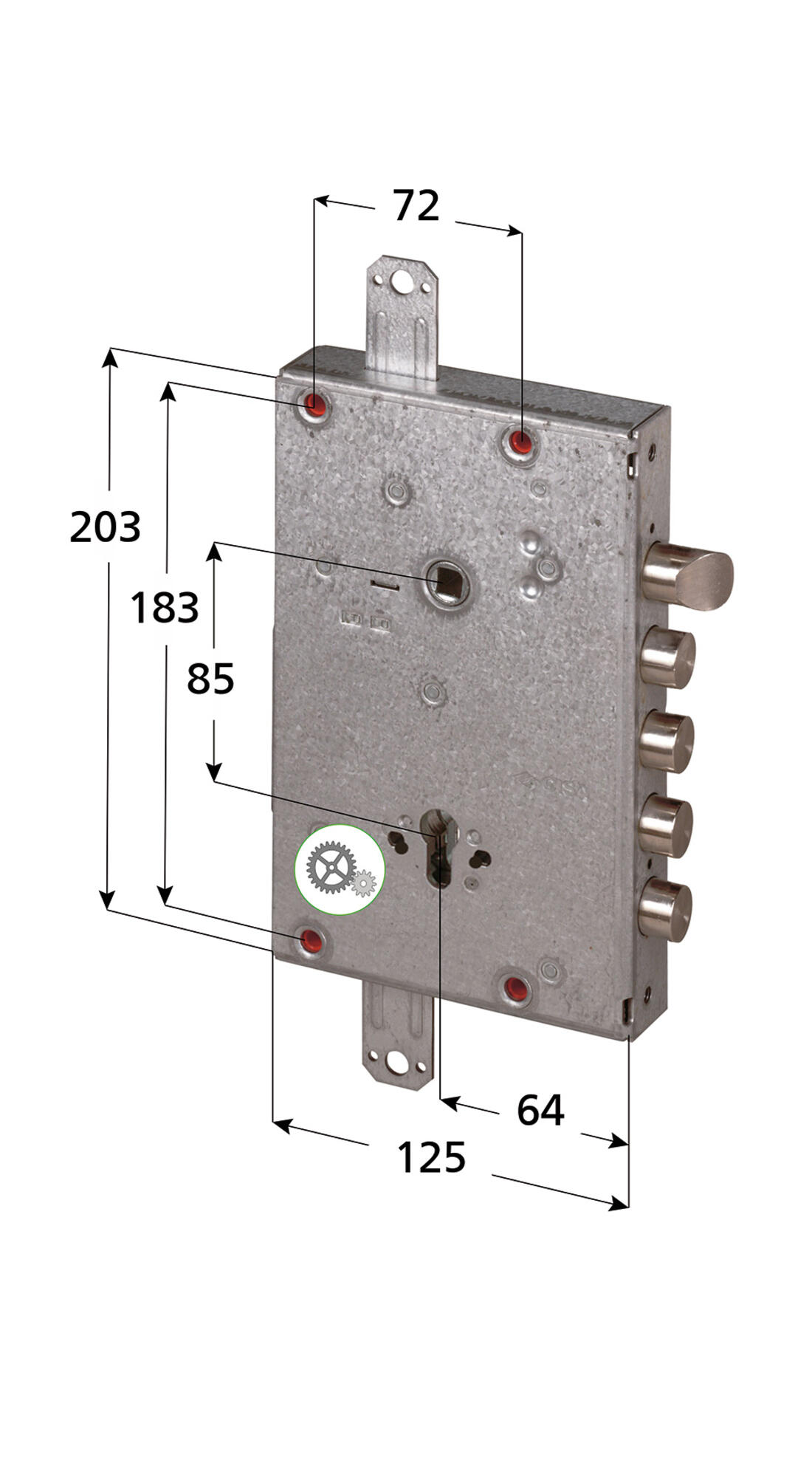 SERRATURA A CILINDRO PER PORTE BLINDATE CISA 2 MANDATE E SCROCCO REVERSIBILE INT.28 - Serrature