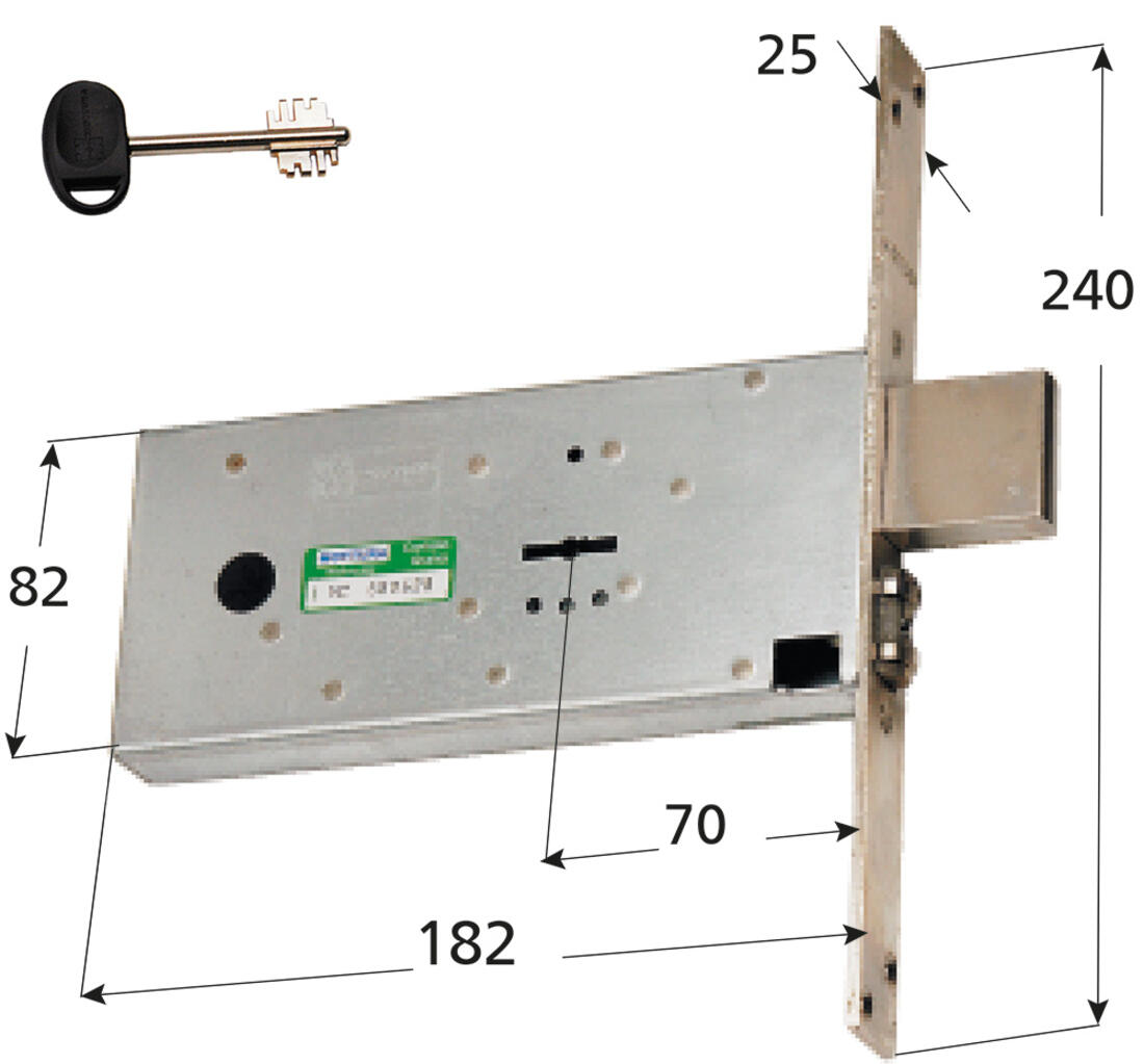 SERRATURA INFILARE LATERALE DOPPIA MAPPA 4 MANDATE CON RULLO ENTRATA 70 MOTTURA - Serrature