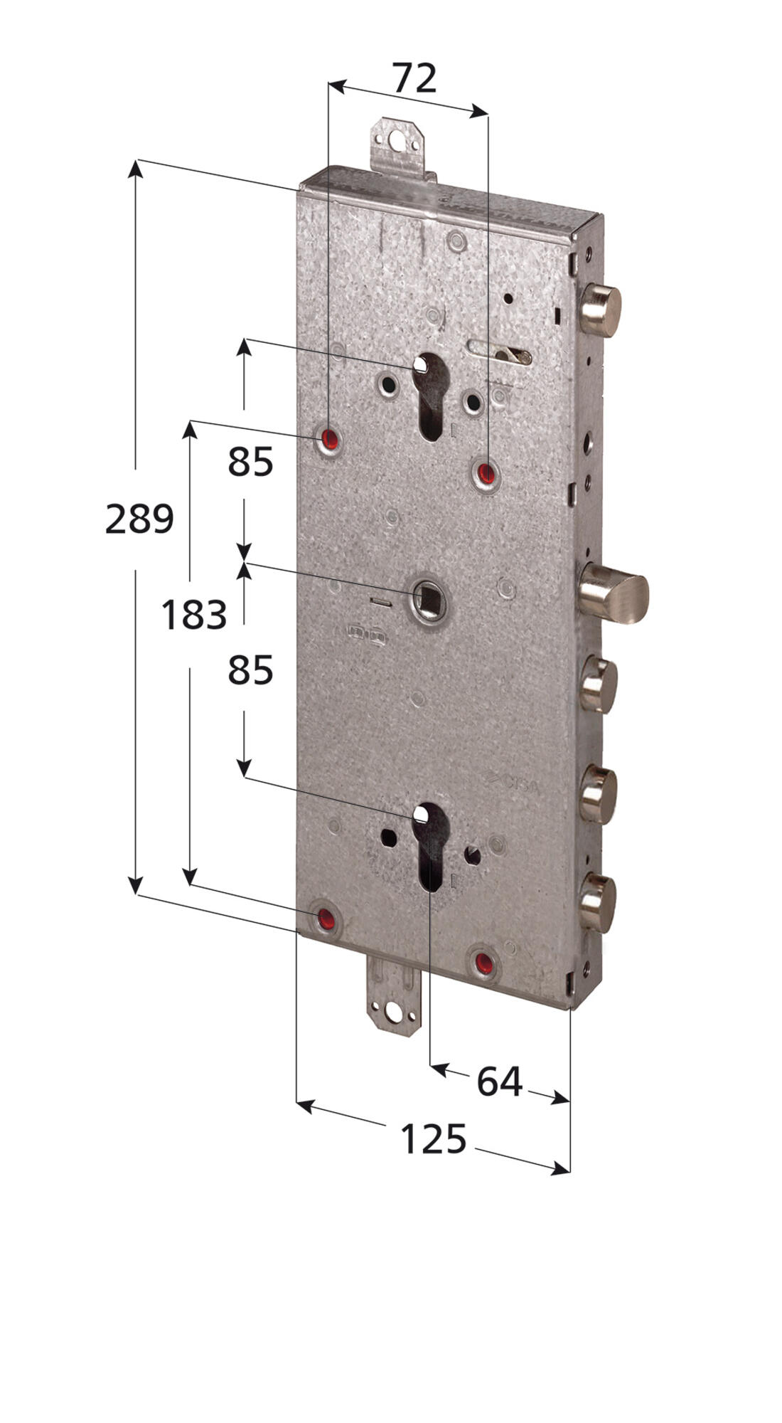 SERRATURA PLURIFUNZIONE PER PORTE BLINDATE CISA SERRATURA DI SERVIZIO DOPPIO CILINDRO INT.38 SPOR.CAT.3,5 - Serrature