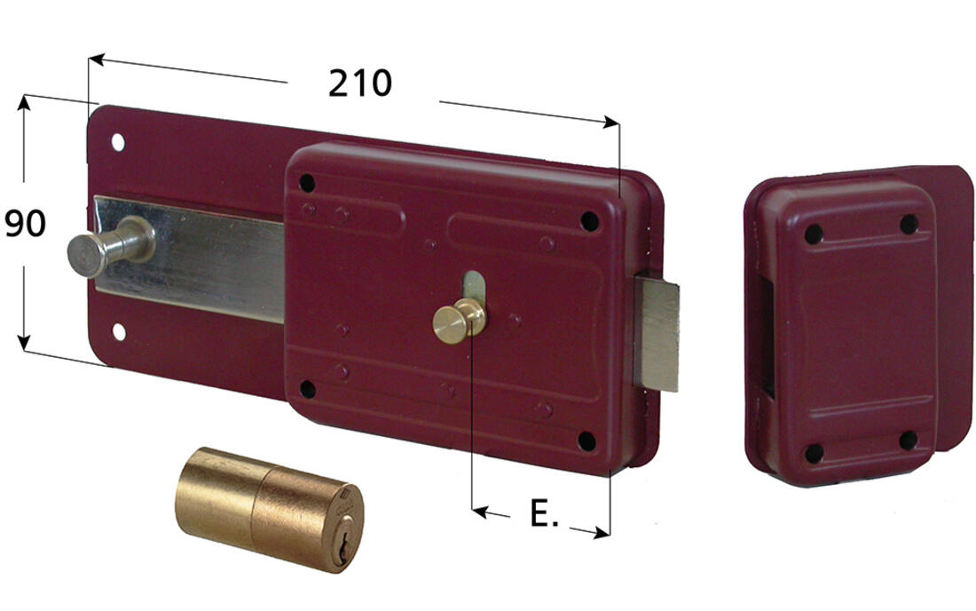 FERROGLIETTO CILINDRO FISSO E SCROCCO INCORPORATO CISA 6 MANDATE ENTRATA 60 - Serrature