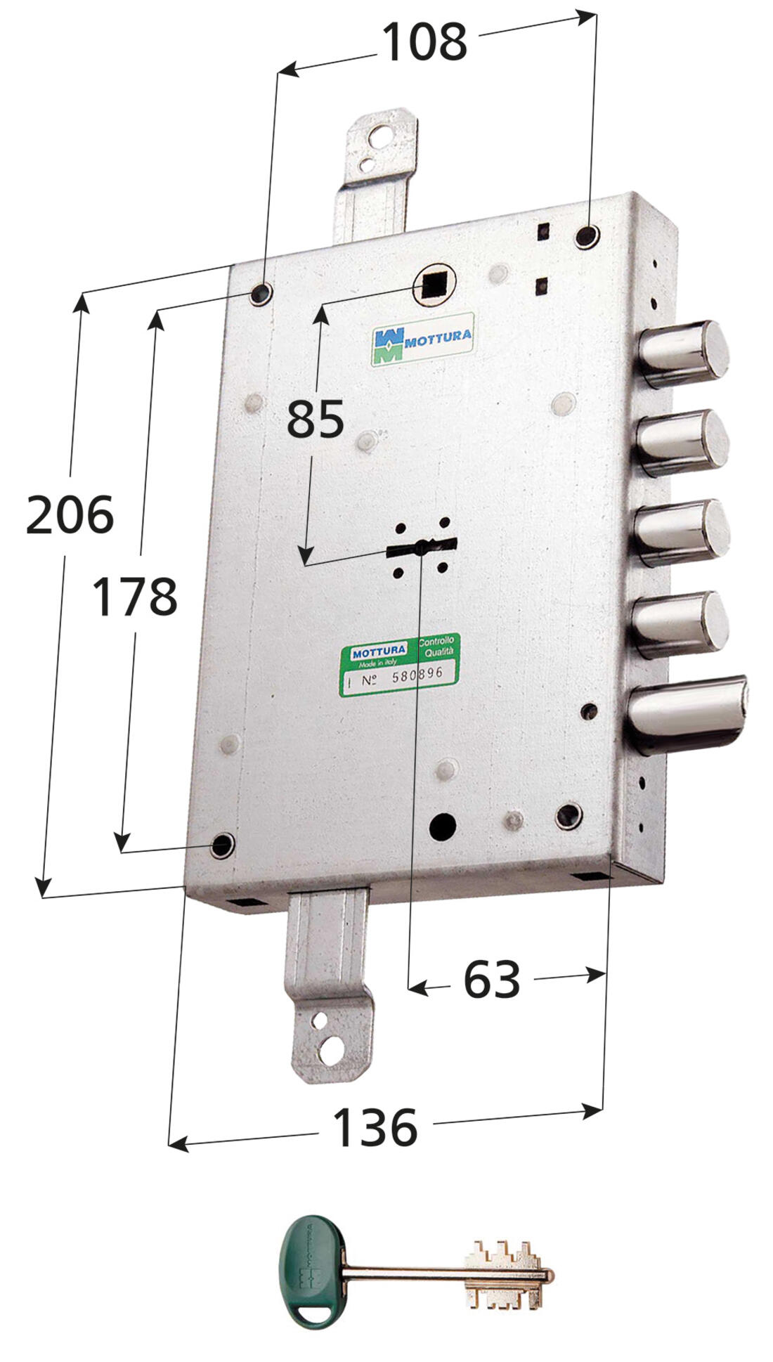 SERRATURA BLINDATE APPLICARE TRIPLICE DOPPIA MAPPA 4 MANDATE SCROCCO REVERSIBILE INTERASSE 28 SPOR CAT 10 DX MOTTURA - Serrature