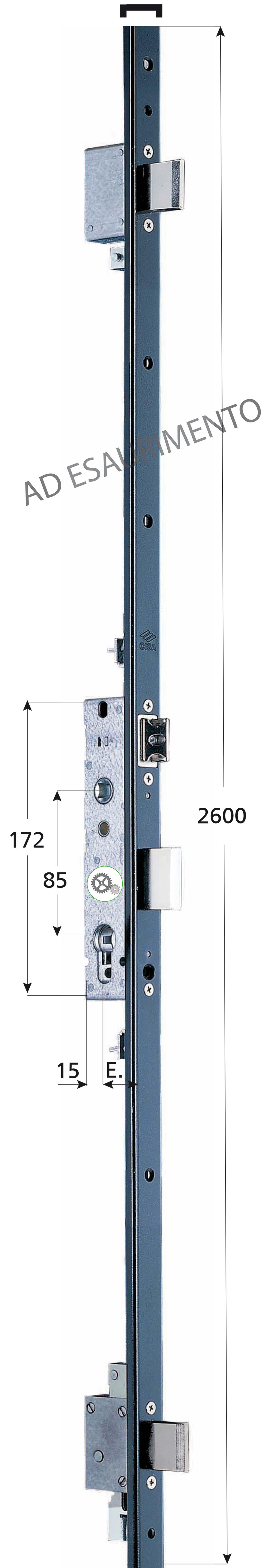 SERRATURA INFILARE “MULTITOP” CISA MULTIPUNTO FRONTALE RASABILE A U 24X5 ENTRATA 25 - Serrature