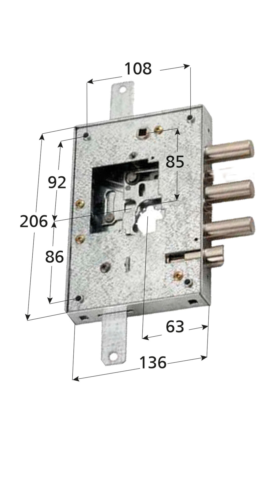 SERRATURA BLINDATA LATERALE INTERASSE 37 DX SECUREMME - Serrature