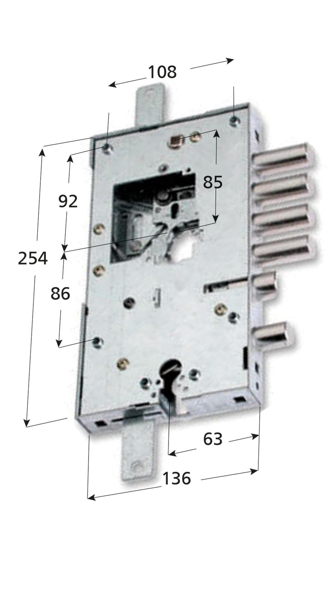 SERRATURA BLINDATA LATERALE INTERASSE 28 DX SECUREMME - Serrature