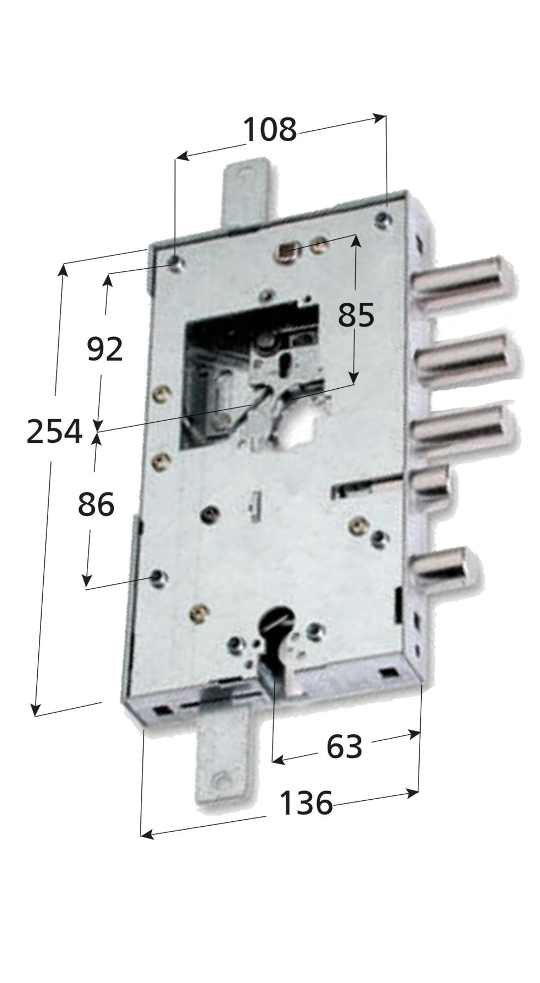 SERRATURA BLINDATA LATERALE INTERASSE 37 DX SECUREMME - Serrature