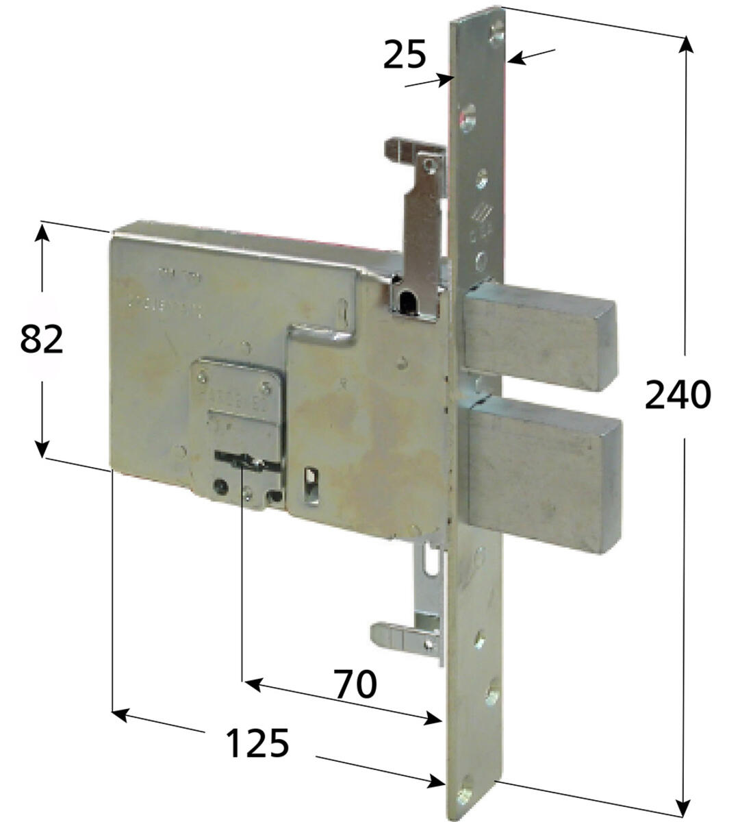 SERRATURA DOPPIA MAPPA FASCE TRIPLICE CISA 4 MANDATE E DOPPIO CATENACCIO ENTRATA 70 FRONTALE 25 – ZINCATA - Serrature