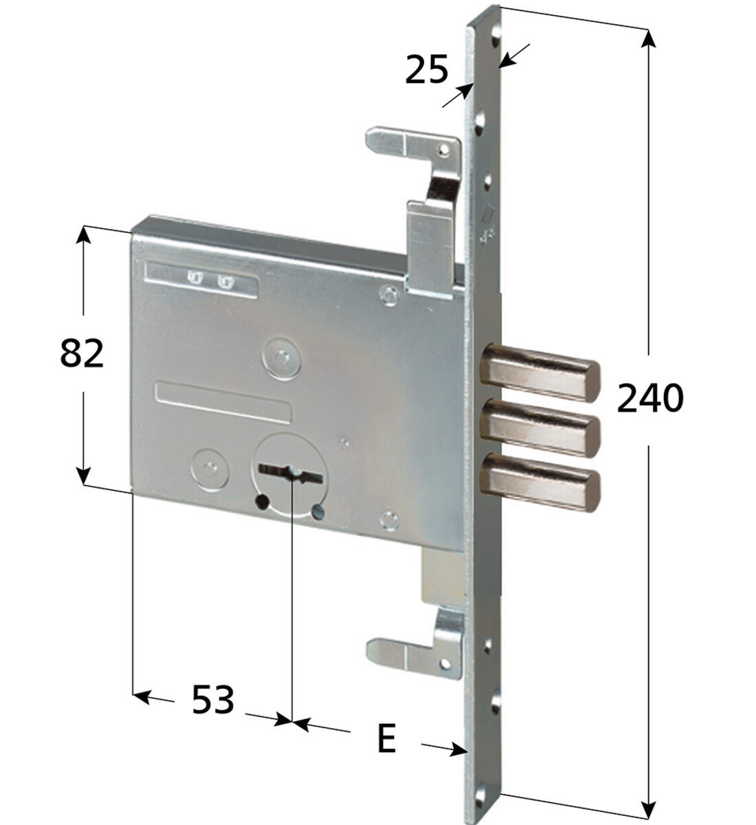 SERRATURA DOPPIA MAPPA KA INFILARE TRIPLICE CISA 4 MANDATE E CATENACCIO ENTRATA 50 FRONTALE 240X25 - Serrature