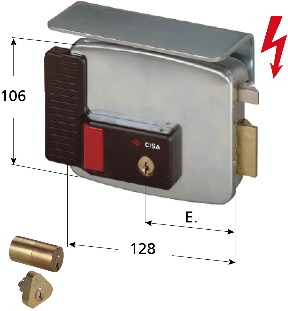 ELETTROSERRATURA APPLICARE PER CANCELLI CON PULSANTE CISA DOPPIO ...