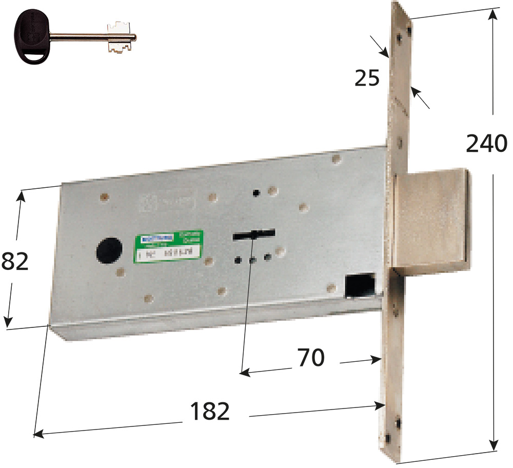 SERRATURA INFILARE DOPPIA MAPPA PER FASCE LATERALE 4 MANDATE ENTRATA 70 ...